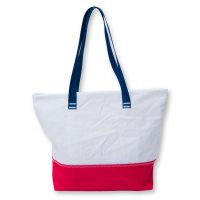 Ansicht der Rückseite eines nachhaltigen Shoppers aus recyceltem Segeltuch ohne sichtbare Motive