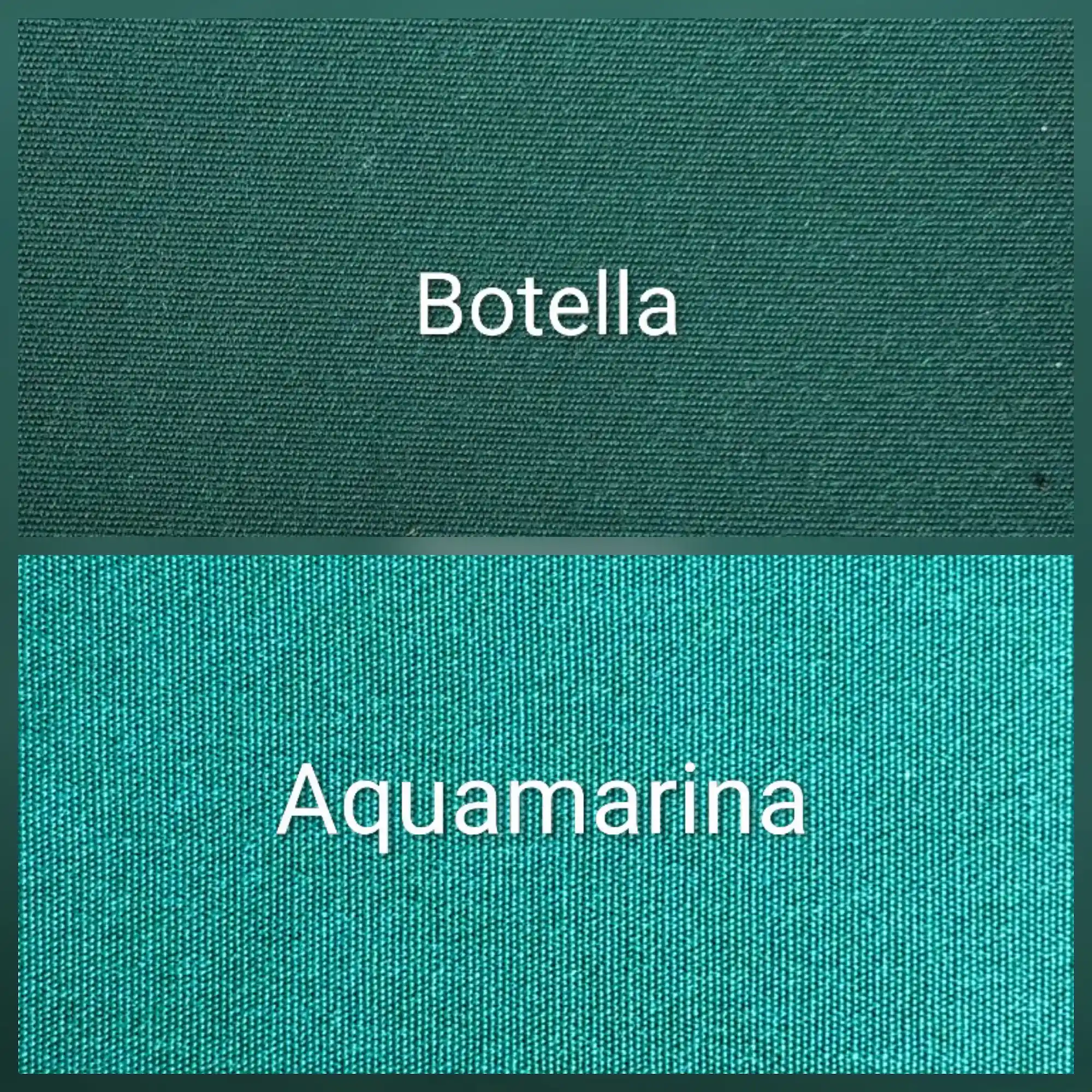 Farbkarte für Sporttaschen mit den Farbtönen Botella Grün und Aquamarin