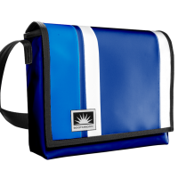 Laptoptasche aus neuer LKW-Plane, Ozeanblau-Himmelblaue Farbkombination, geeignet für 15-Zoll-Laptops