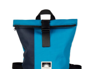 BOOTSMANN-Rucksack aus Canvas in Navyblau und Himmelblau, Größe S, freigestellt