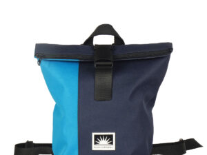 BOOTSMANN-Rucksack aus Canvas in Himmelblau und Navyblau, Größe S, freigestellt