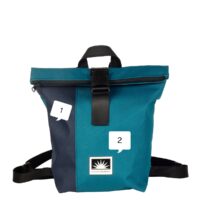 Freigestellter BOOTSMANN-Rucksack aus Canvas, Größe M, mit zwei farbigen Auswahlfeldern zur individuellen Farbkombination“