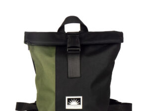 BOOTSMANN-Rucksack aus Canvas in Oliv und Schwarz, Größe S, freigestellt