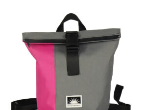 BOOTSMANN-Rucksack aus Canvas in Pink und Dunkelgrau, Größe S, freigestellt