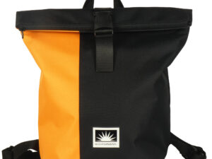 Großer BOOTSMANN-Rucksack aus Canvas in Orange und Schwarz, freigestellt