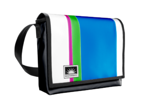 Laptoptasche 13 Zoll aus LKW-Plane in Weiß Grasgrün Pink Anthrazit freigestellt