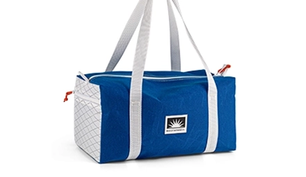 Handgefertigte Weekender Tasche aus Segeltuch-Persenning in Blau
